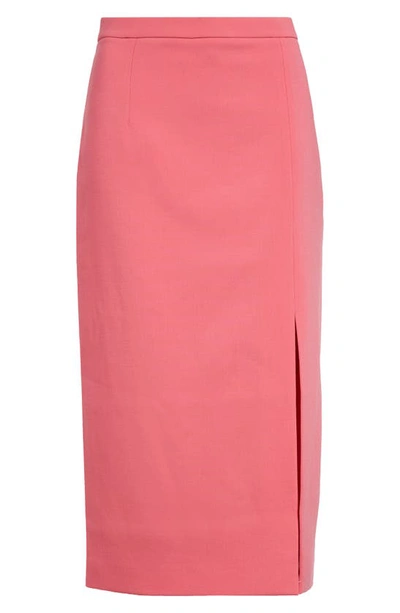 Shop Michael Kors Virgin Wool Blend Pencil Skirt In Azalea