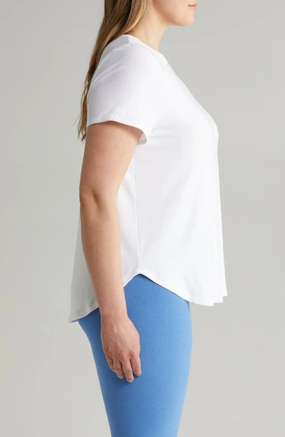Beyond Yoga Plus On The Down Low Bopo Tee In Cloud White