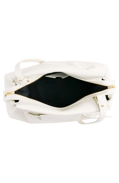 Shop Off-white Zip Tie Leather Crossbody Bag In White
