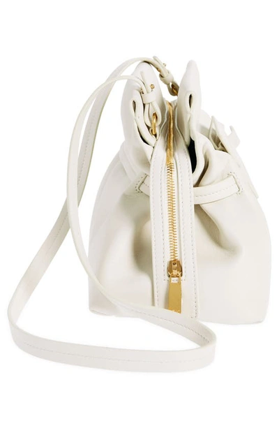Off-white Zip Tie Leather Crossbody Bag In White