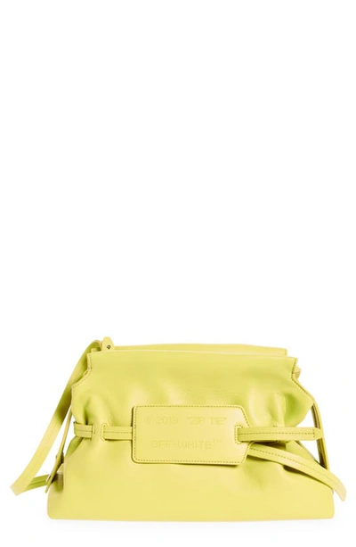 Shop Off-white Zip Tie Leather Crossbody Bag In Light Green