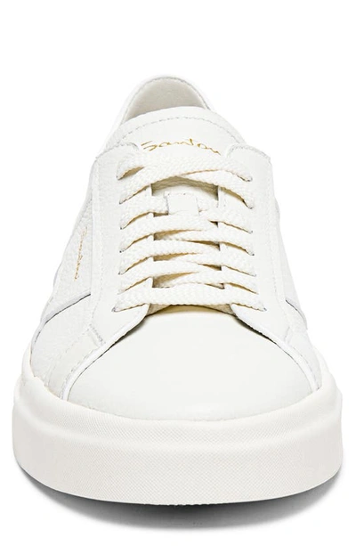 Santoni Leather Sneakers With Double Buckle-inspired Sides In White