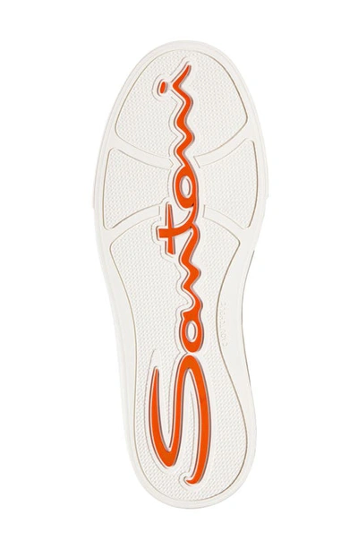 Santoni Leather Sneakers With Double Buckle-inspired Sides In White