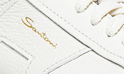 Shop Santoni Double Buckle Inspired Sneaker In White