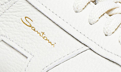 Santoni Leather Sneakers With Double Buckle-inspired Sides In White