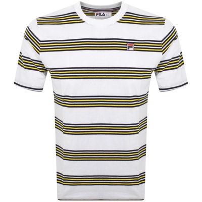 Shop Fila Vintage Ben Yarn Dye Stripe T Shirt White