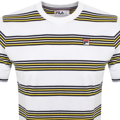 Shop Fila Vintage Ben Yarn Dye Stripe T Shirt White