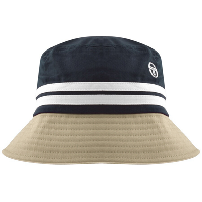 Shop Sergio Tacchini Logo Bucket Hat Navy