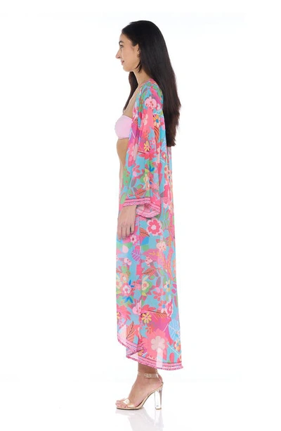 Ranee's Floral Print Duster In Pink