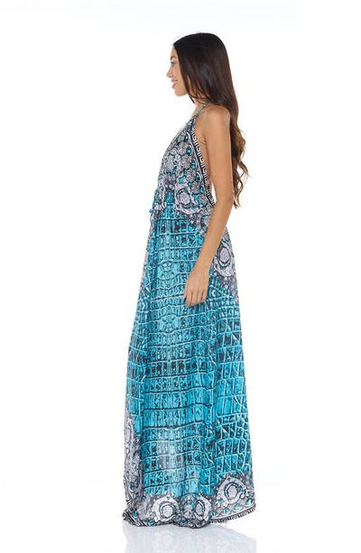 Ranee's Halter Neck Dress In Teal Blue