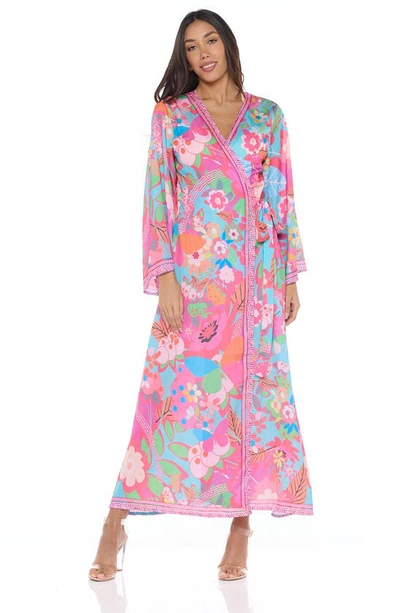 Ranee's Front Tie Cover-up Wrap In Pink