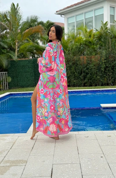 Ranee's Front Tie Cover-up Wrap In Pink