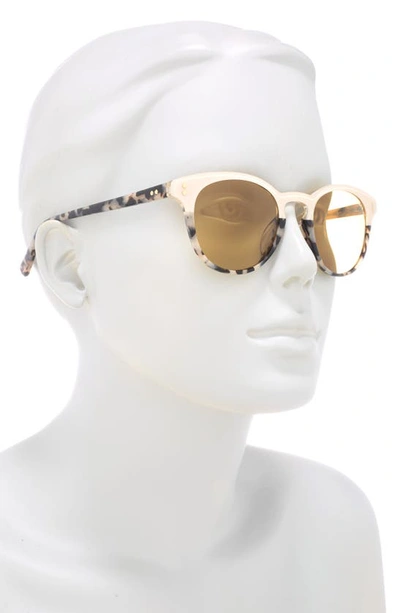Ted Baker 55mm Round Sunglasses In Bone