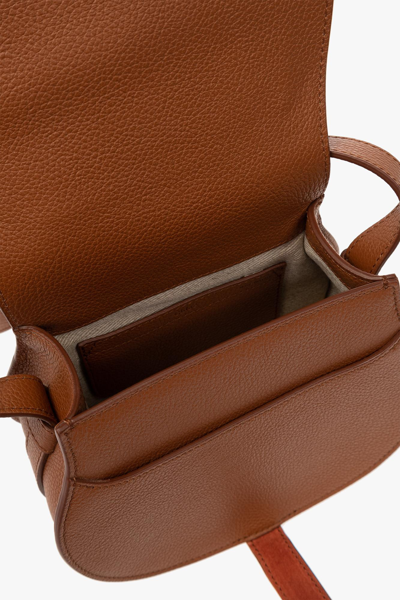 Shop Chloé Marcie Small Shoulder Bag In Brown