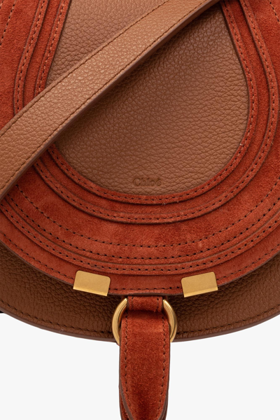 Shop Chloé Marcie Small Shoulder Bag In Brown