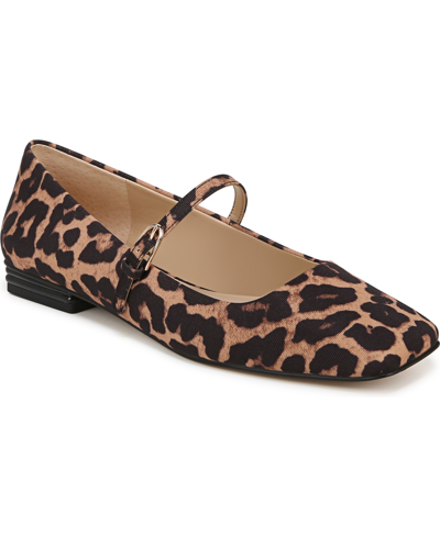 Shop Franco Sarto Women's Tinsley Square Toe Mary Jane Flats In Leopard Print Fabric