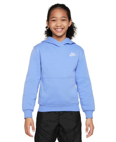 Shop Nike Sportswear Big Kids Club Fleece Pullover Hoodie In Polar,white