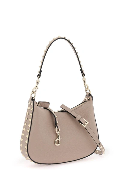 Shop Valentino Garavani Rockstud Small Hobo Bag In Multicolor