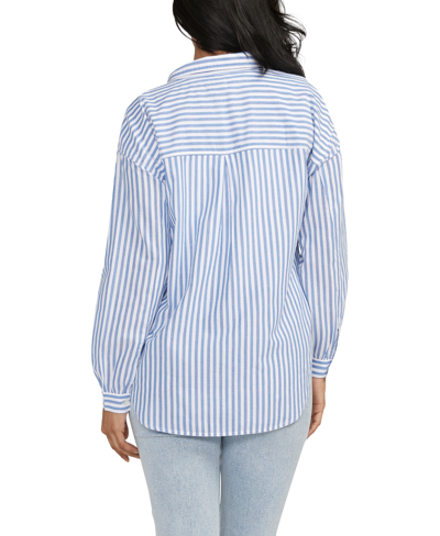 Jag Women's Relaxed Button-down Shirt In Blue Stripe