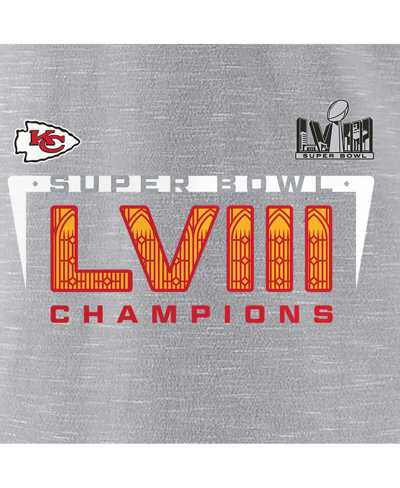 Shop Fanatics Women's  Gray Kansas City Chiefs Super Bowl Lviii Champions Counting Points V-neck T-shirt