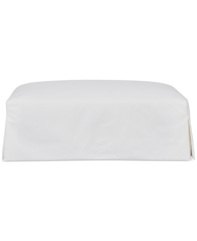 Macy's Brenalee 46" Performance Fabric Slipcover Ottoman In Peyton Cream