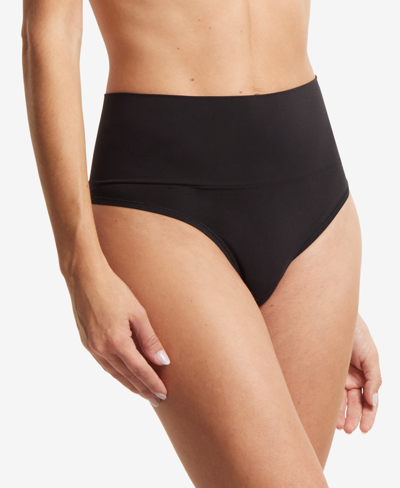 Shop Hanky Panky Women's Body Midrise Thong Underwear, 4h1921 In Black