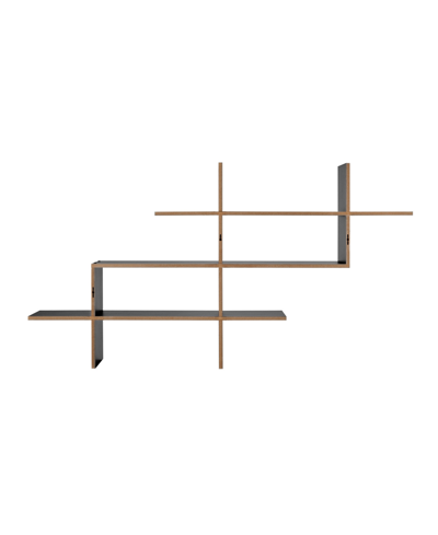Shop Danya B 3-tier Ladder Cantilever Cubby Accent Wall Shelf With Criss Cross Asymmetrical Modern Design In Black