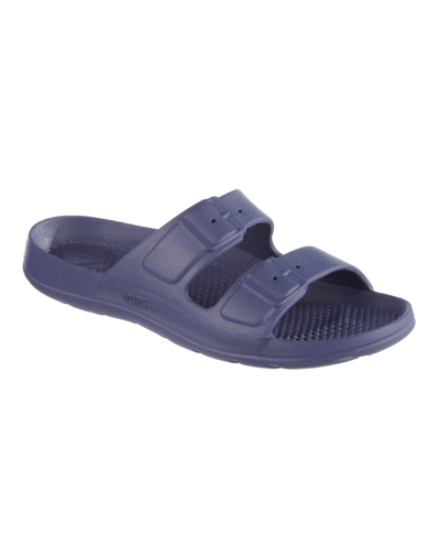Shop Totes Little And Big Kids Ara Molded Double Buckle Slide Sandals In Navy Blue