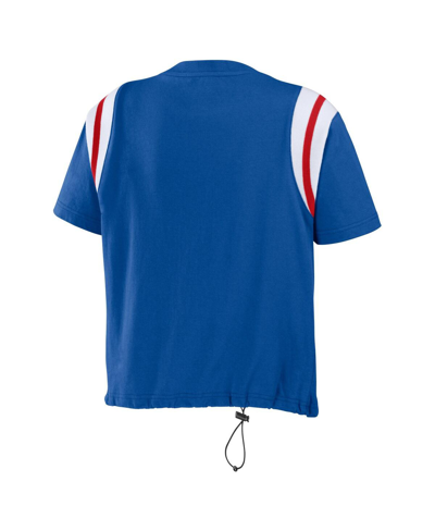 Wear By Erin Andrews Royal Chicago Cubs Cinched Colorblock T-shirt In Royal