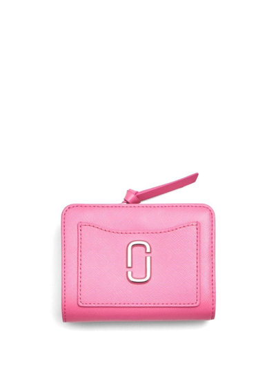 Shop Marc Jacobs The Utility Snapshot Mini Compact Wallet In Pink & Purple