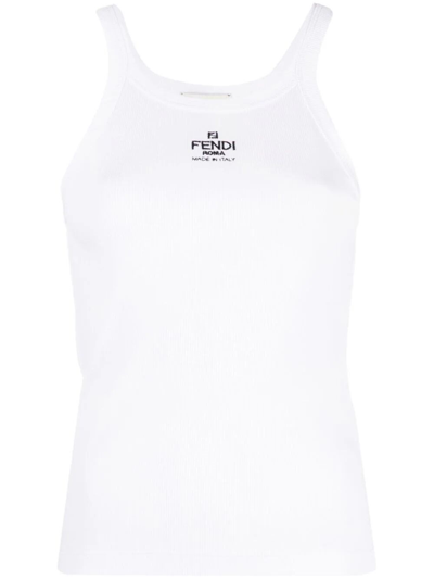 Shop Fendi Slim-fit Tank Top In White