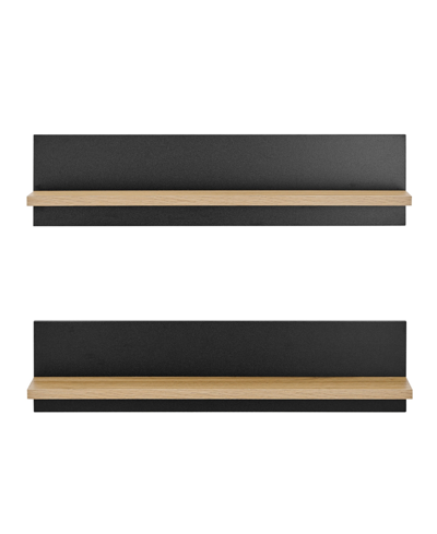 Danya B Repose Display Photo Ledge Shelf, Set Of 2 In Chestnut,black