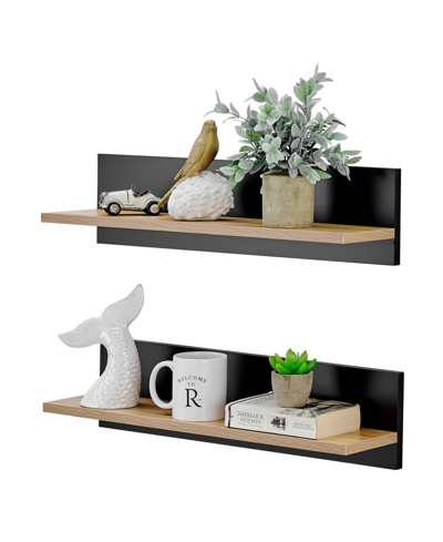 Danya B Repose Display Photo Ledge Shelf, Set Of 2 In Chestnut,black