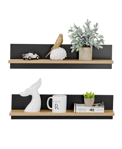 Danya B Repose Display Photo Ledge Shelf, Set Of 2 In Chestnut,black