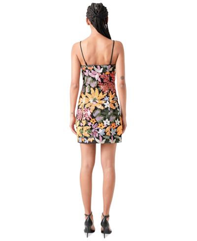 Shop Endless Rose Women's Floral Sequin Sleeveless Mini Dress In Sequin Multi