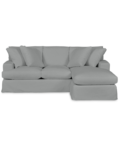 Shop Macy's Brenalee 93" Fabric Sofa And Slipcover In Peyton Light Blue