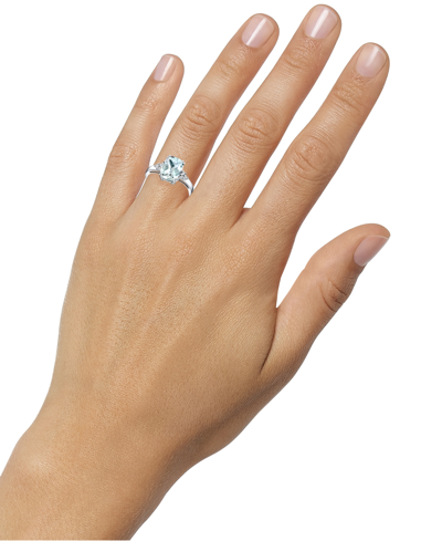 Shop Macy's Aquamarine (2-1/2 Ct. T.w.) & Diamond Accent Ring In Sterling Silver