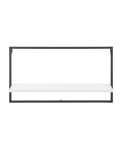 Shop Danya B Framed Wall Art 4-piece Modern Shelf Set, Black Metal Frame And White Mdf Shelves In Black,white
