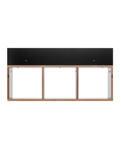 Danya B Modern 3 Cube Floating Wall Shelf With Display Ledge, Easy To Hang Wall Mounted Triple Cubby Shelf In Black