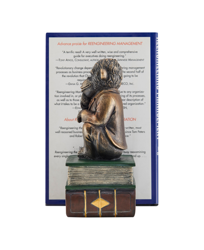 Shop Danya B Monkeys On Books Polyresin Antique-like Patina Finish Bookend, Set Of 2 In Antique Bronze