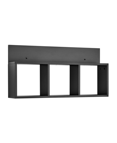 Danya B Modern 3 Cube Floating Wall Shelf With Display Ledge, Easy To Hang Wall Mounted Triple Cubby Shelf In Black