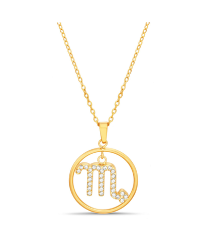 Shop Kensie Gold-tone Dangle Round Initial Pendant Necklace In Scorpio