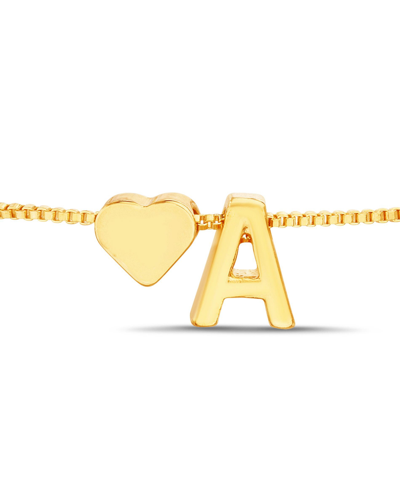 Shop Kensie Gold-tone Letter Initial And Heart Bracelet In Yellow