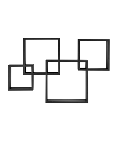 Shop Danya B Blocchetto Intersecting Cubes Wall Shelf Unit, Horizontal Or Vertical In Black