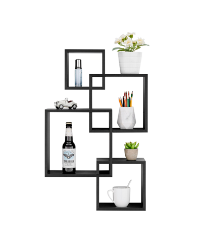 Shop Danya B Blocchetto Intersecting Cubes Wall Shelf Unit, Horizontal Or Vertical In Black