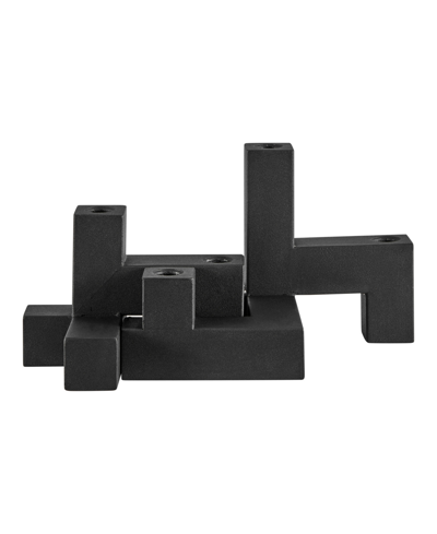 Danya B Contemporary Metal 2-piece Stacking Candelabra Taper Candle Holder Set In Black