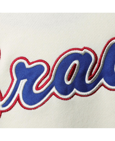 Shop 47 Brand Men's ' Cream Atlanta Braves Trifecta Shortstop Pullover Hoodie
