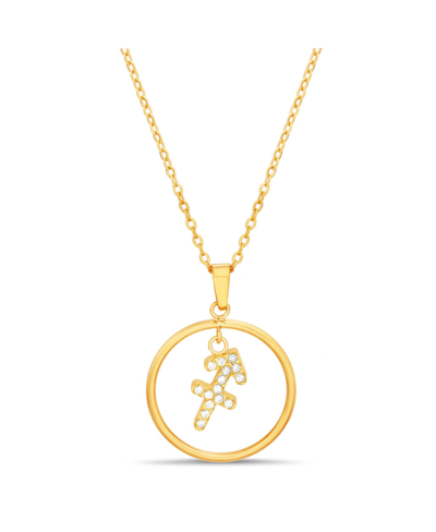 Shop Kensie Gold-tone Sagittarius Dangle Round Pendant Necklace