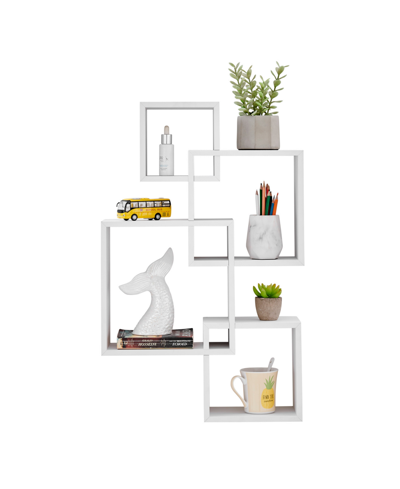 Danya B Blocchetto Intersecting Cubes Wall Shelf Unit, Horizontal Or Vertical In White