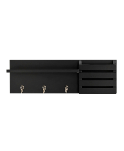Shop Danya B Utility Shelf With Pocket And Hanging Hooks In Black
